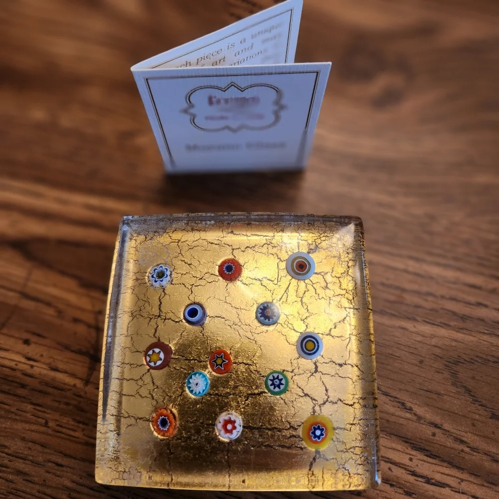 Eccolo Murano Glass  Paperweight Spread Millefiori - Picture 2 of 7